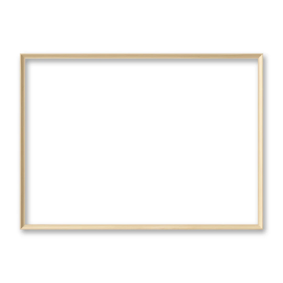 La cornice grezza 50×70 cm di traverso su fondo bianco