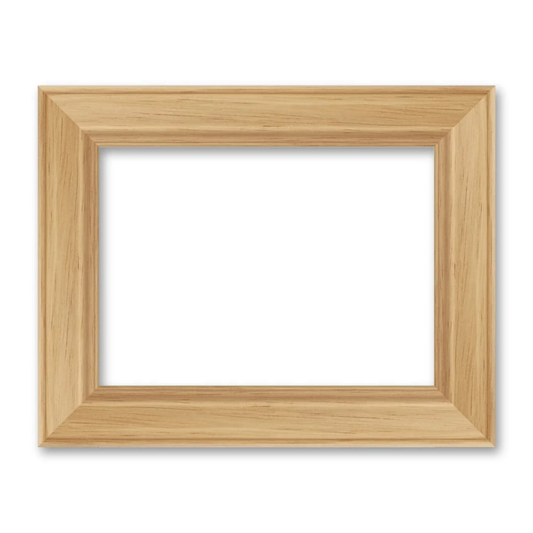 La cornice grezza 13×18 cm di traverso su fondo bianco