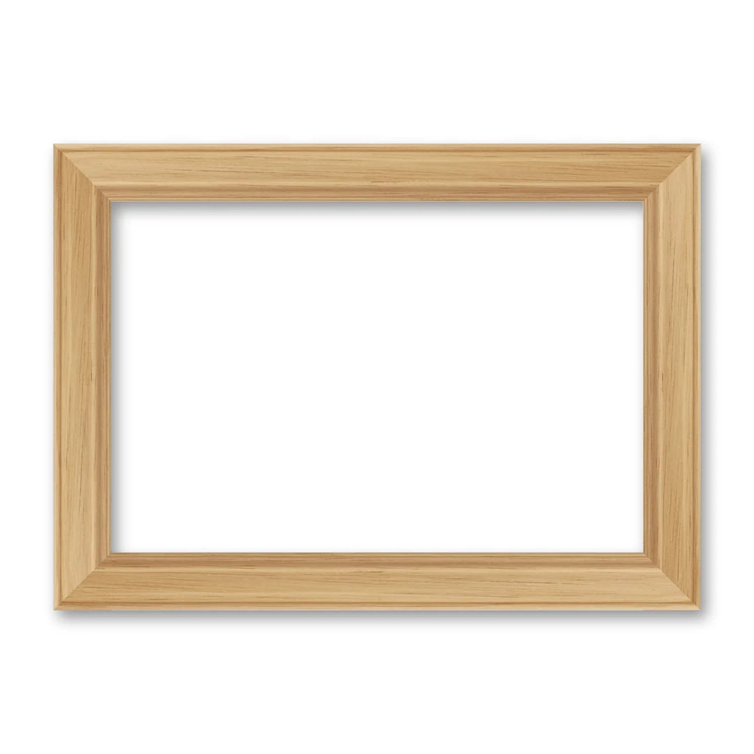 La cornice grezza 20×30 cm di traverso su fondo bianco