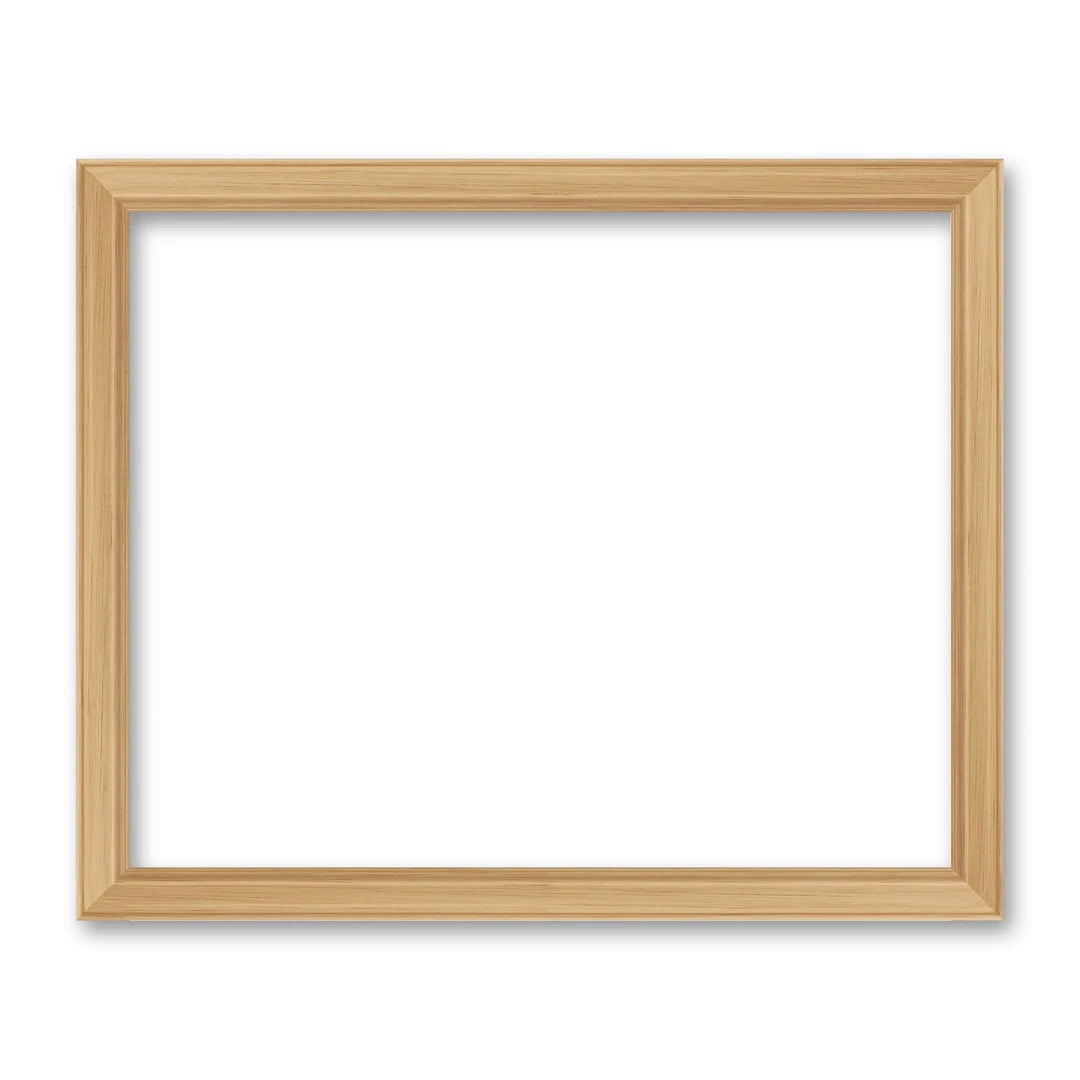 La cornice grezza 40×50 cm di traverso su fondo bianco