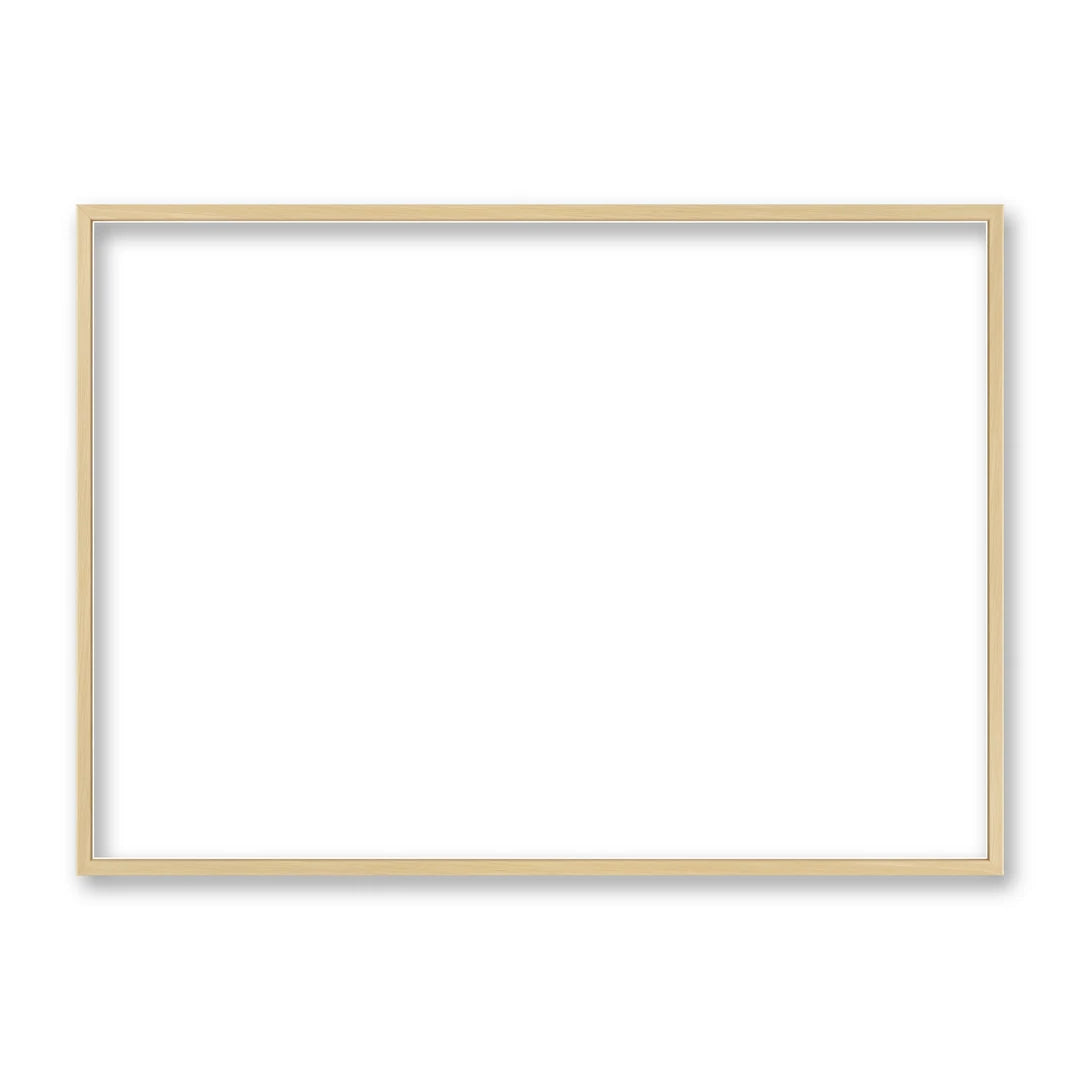 La cornice grezza 50×70 cm di traverso su fondo bianco