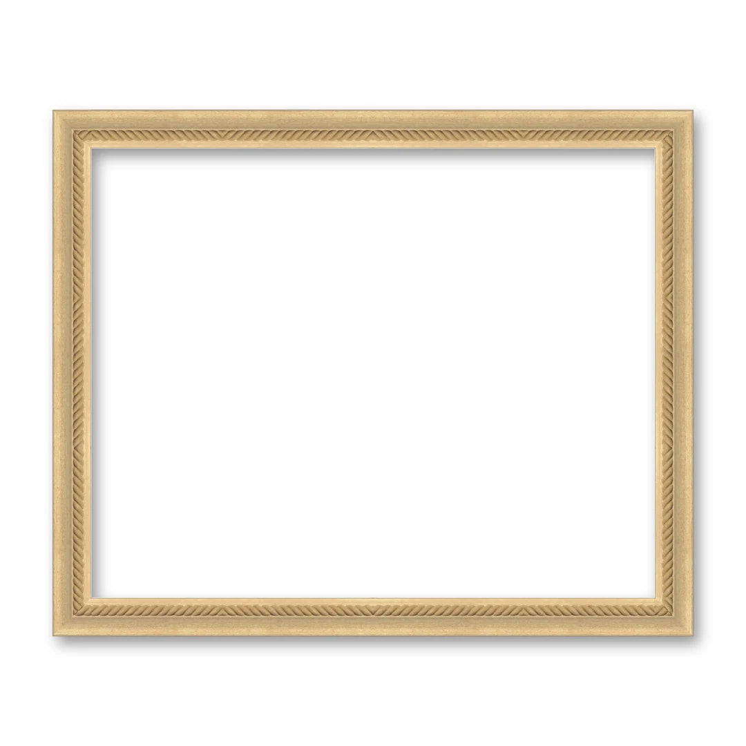 La cornice grezza 40×50 cm di traverso su fondo bianco