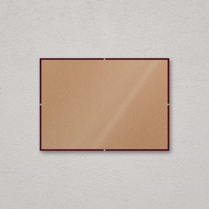 La montatura a giorno 21×29,7 cm a parete di traverso, senza stampa: attraverso il fronte si vede il retro in MDF