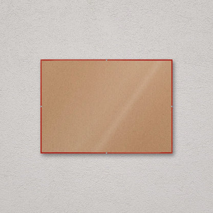 La montatura a giorno 29,7×42 cm a parete di traverso, senza stampa: attraverso il fronte si vede il retro in MDF