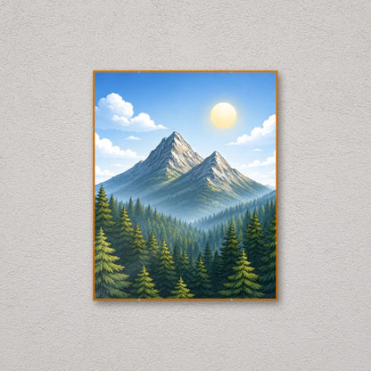 La montatura a giorno 40×50 cm a parete, con una fotografia di esempio: la stampa non è inclusa nel kit