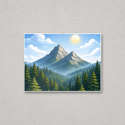 La montatura a giorno 30×40 cm a parete di traverso, con una fotografia di esempio: la stampa non è inclusa nel kit
