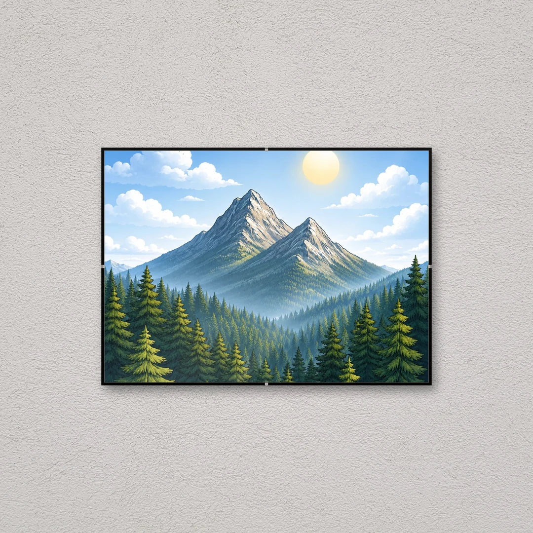 La montatura a giorno 30×42 cm a parete di traverso, con una fotografia di esempio: la stampa non è inclusa nel kit