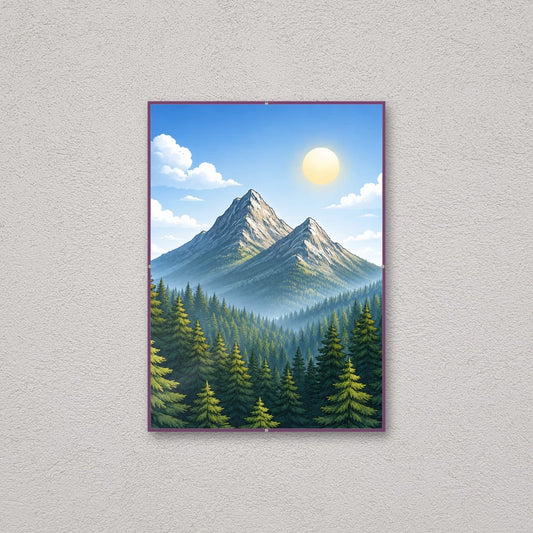 La montatura a giorno 30×42 cm a parete, con una fotografia di esempio: la stampa non e' inclusa nel kit