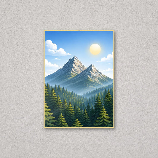 La montatura a giorno 30×42 cm a parete, con una fotografia di esempio: la stampa non e' inclusa nel kit