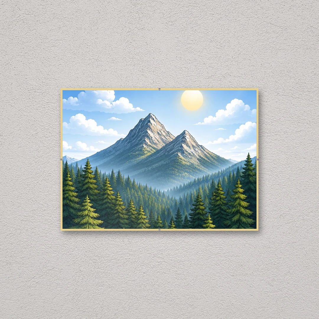 La montatura a giorno 30×42 cm a parete di traverso, con una fotografia di esempio: la stampa non è inclusa nel kit