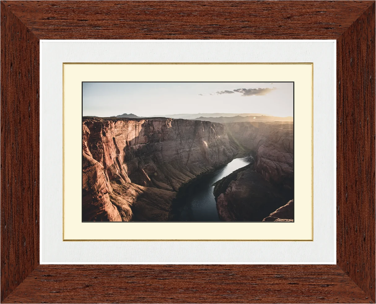 Grand Canyon — Luce del Tramonto — Opera incorniciata 30×20 cm · cornice marrone noce | Filippo Mondello