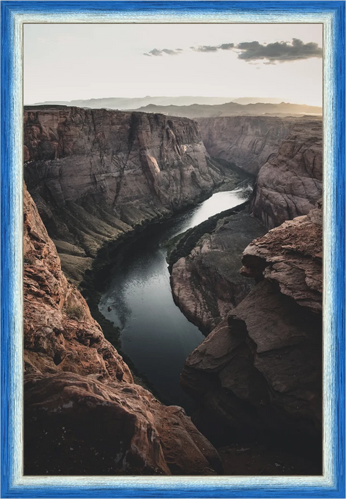 Colorado River — Vista Verticale — Opera incorniciata 30×45 cm · cornice blu | Filippo Mondello