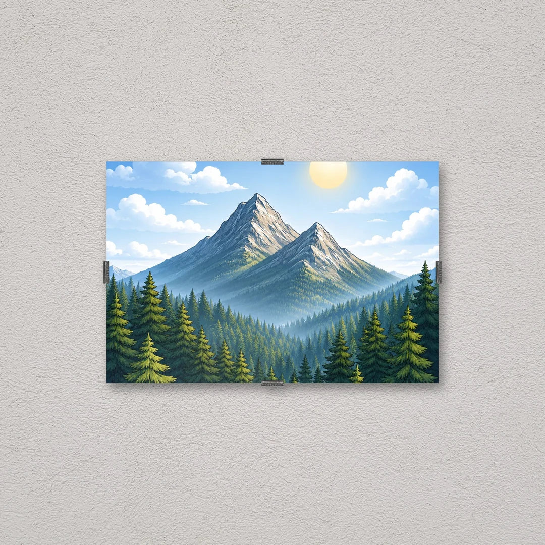 Il pannello solo vetro 10×15 cm a parete di traverso, con una fotografia di esempio: la stampa non è inclusa nel kit