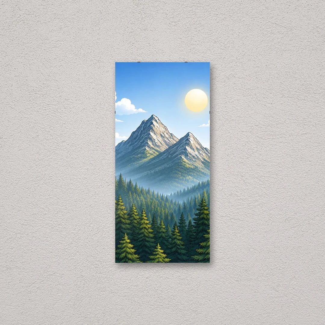 Il pannello solo vetro 33×70 cm a parete, con una fotografia di esempio: la stampa non è inclusa nel kit