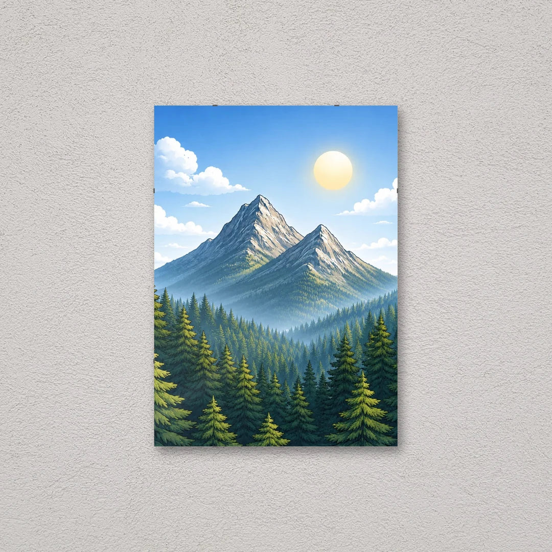 Il pannello solo vetro 50×70 cm a parete, con una fotografia di esempio: la stampa non e' inclusa nel kit
