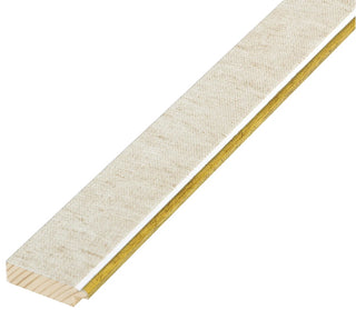 Bianco gesso 35 mm, superficie tela, filo oro