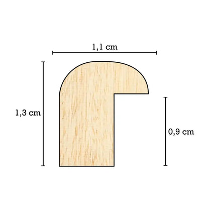 Cadre en bois sur mesure - 215JAUNE